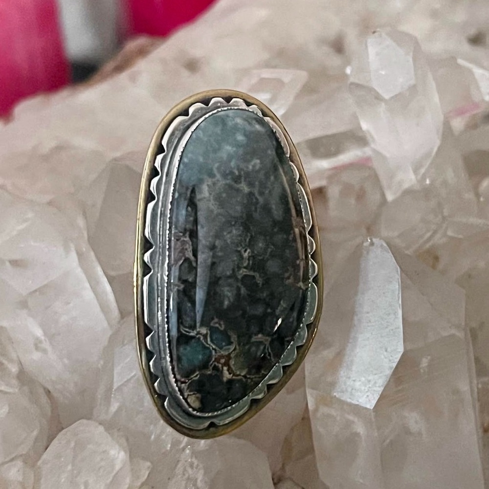 Damele variscite statement ring